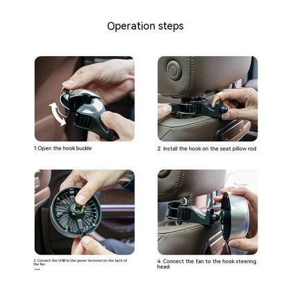 Car Fan Rear Seat USB Hook Electric Fan 🇨🇳