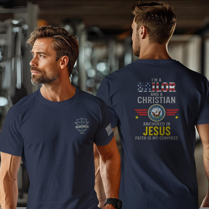 Christian Sailor T-Shirt, Nautical Spirit Tee, Faith-Inspired Short Sleeve, Perfect for Christian Holidays, Gift for Sailors, Ocean [...]