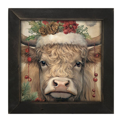 Christmas Cow - Framed Art