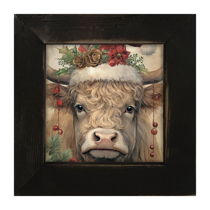 Christmas Cow - Framed Art