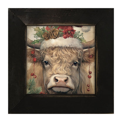 Christmas Cow - Framed Art
