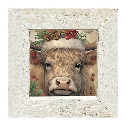 Christmas Cow - Framed Art