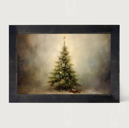 Christmas tree with star - Horizontal - Framed art