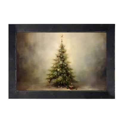 Christmas tree with star - Horizontal - Framed art