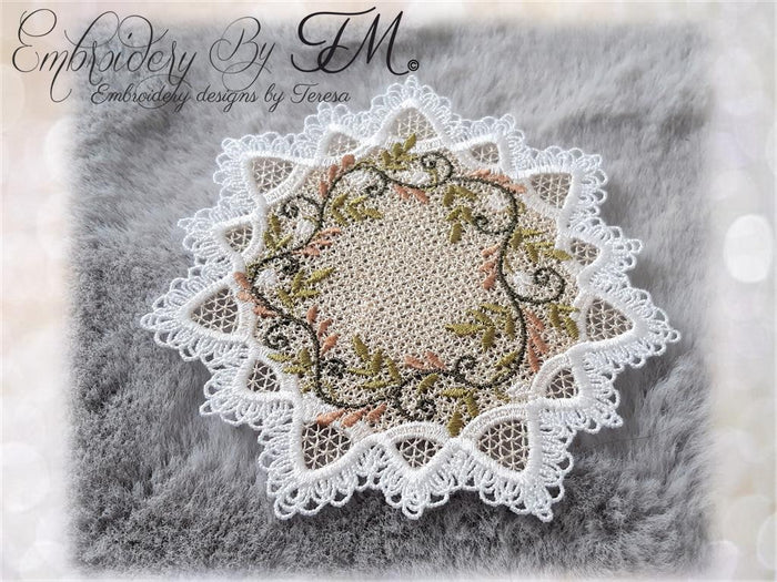 Coaster with Lily of the valley/5x7 hoop