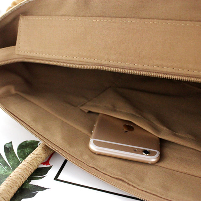 Celine Coco Retro Straw Tote Bag