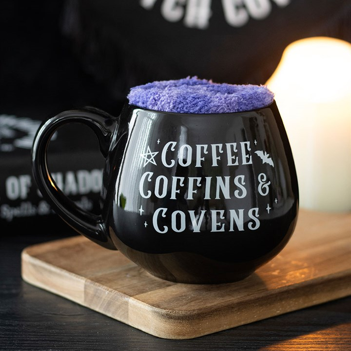 Coffee, Coffins & Covens Mug and Socks Set 🇬🇧