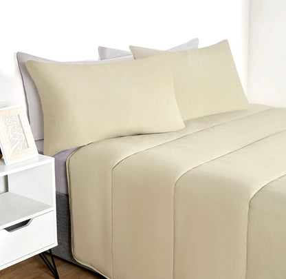 Coverless 10.5 Tog Reversible Duvet & Pillowcase - Sage/Natural 🇬🇧