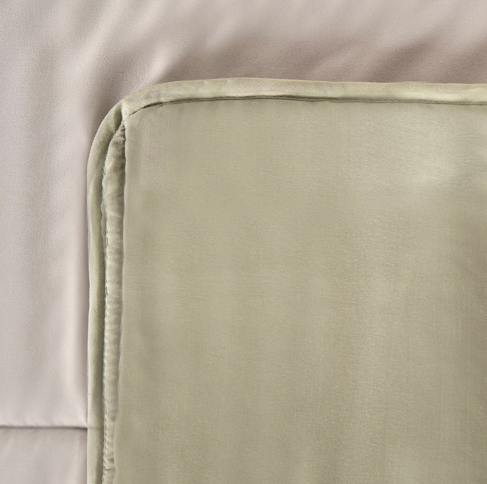 Coverless 10.5 Tog Reversible Duvet & Pillowcase - Sage/Natural 🇬🇧