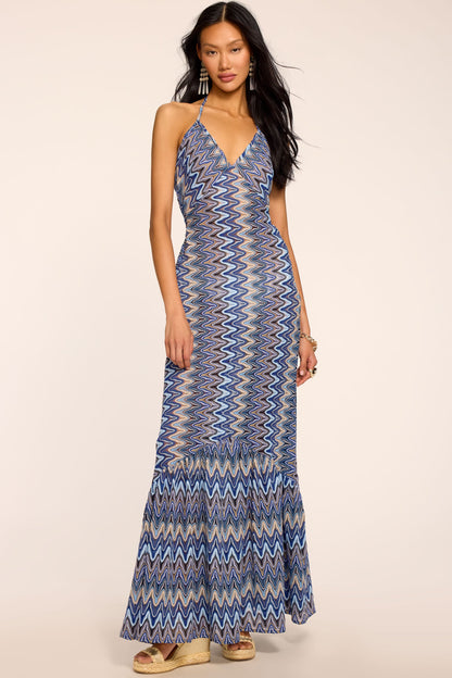 Delilah Chevron Knit Coverup Maxi Dress
