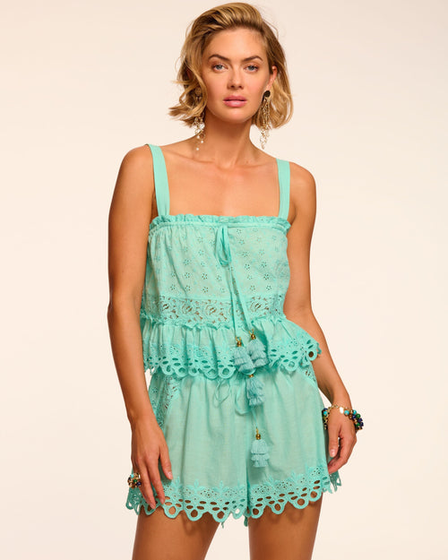 Amina Cotton Eyelet Coverup Top