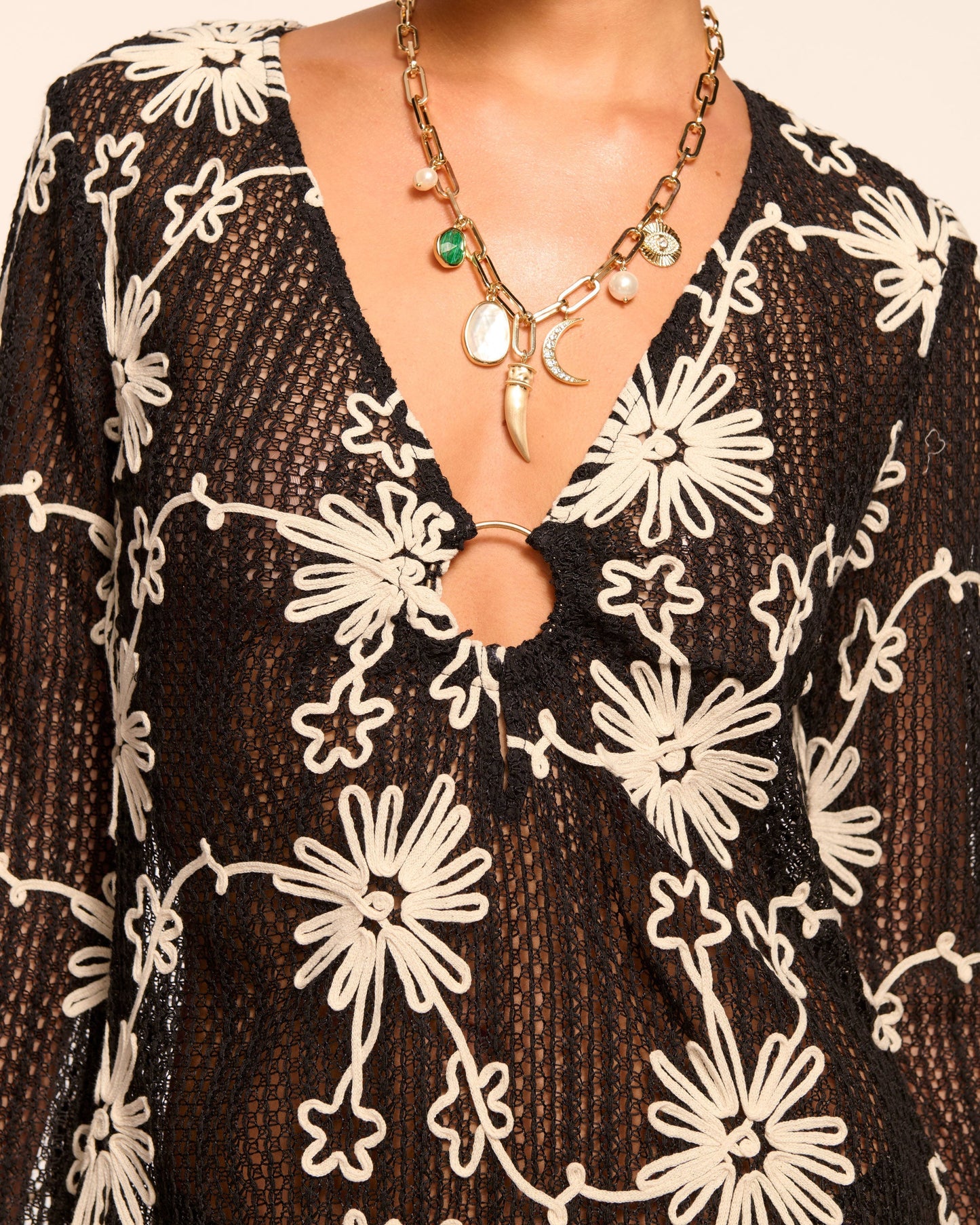 Cassie Embroidered Coverup Mini Dress