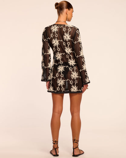 Cassie Embroidered Coverup Mini Dress