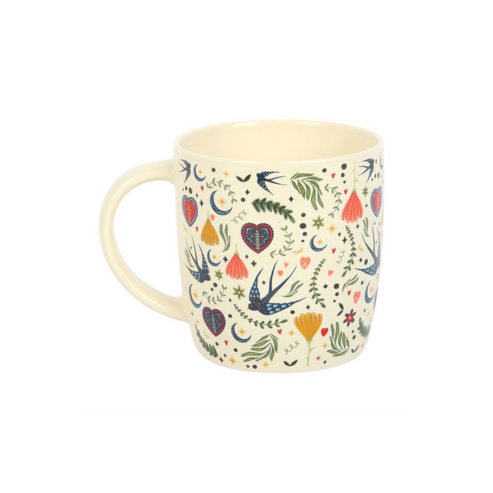 Cream Midnight Bloom Print Mug 🇬🇧