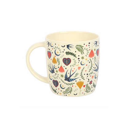 Cream Midnight Bloom Print Mug 🇬🇧