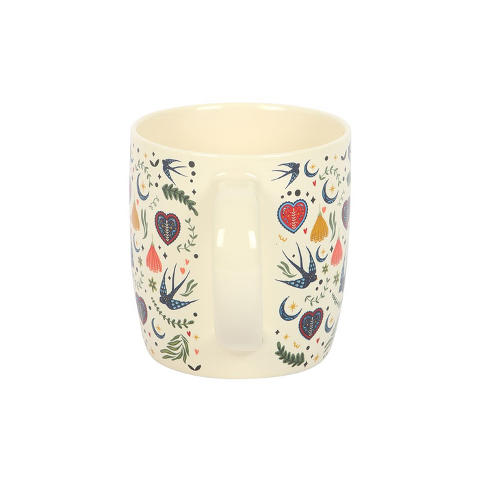 Cream Midnight Bloom Print Mug 🇬🇧