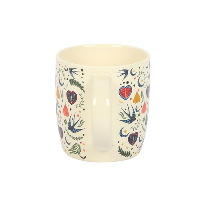 Cream Midnight Bloom Print Mug 🇬🇧