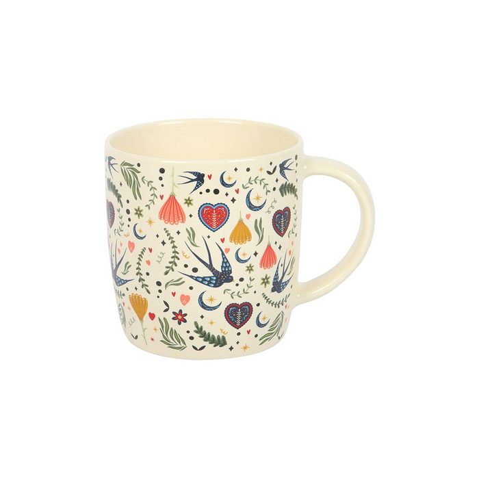 Cream Midnight Bloom Print Mug 🇬🇧