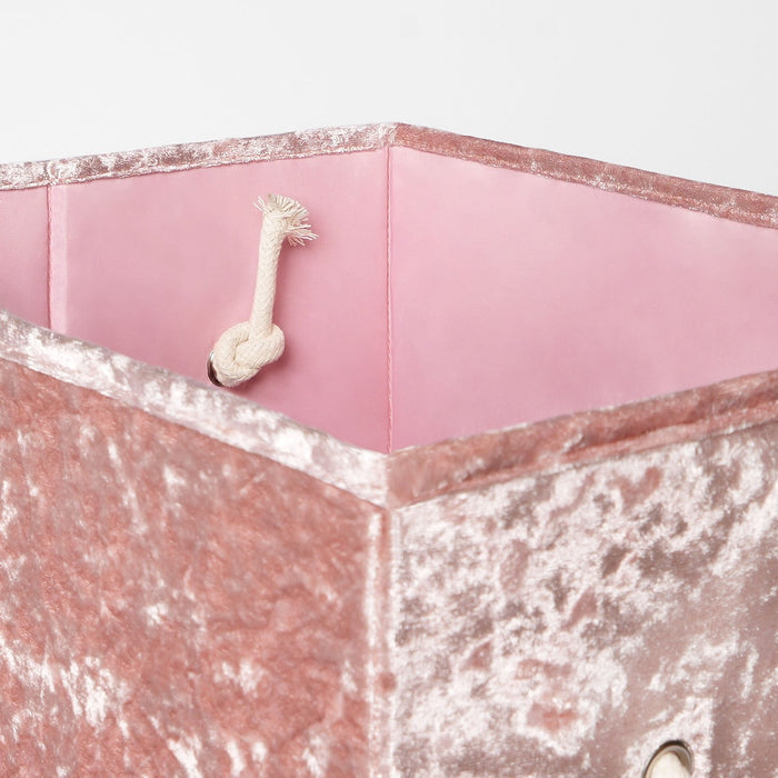 Crushed Velvet Foldable Laundry Basket - Blush 🇬🇧