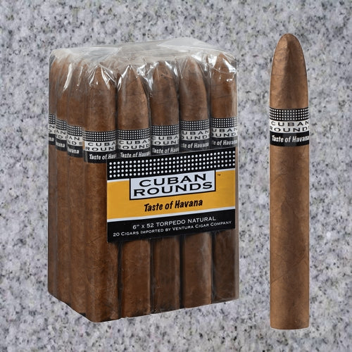 CUBAN ROUNDS TORPEDO NATURAL (6" x 52)