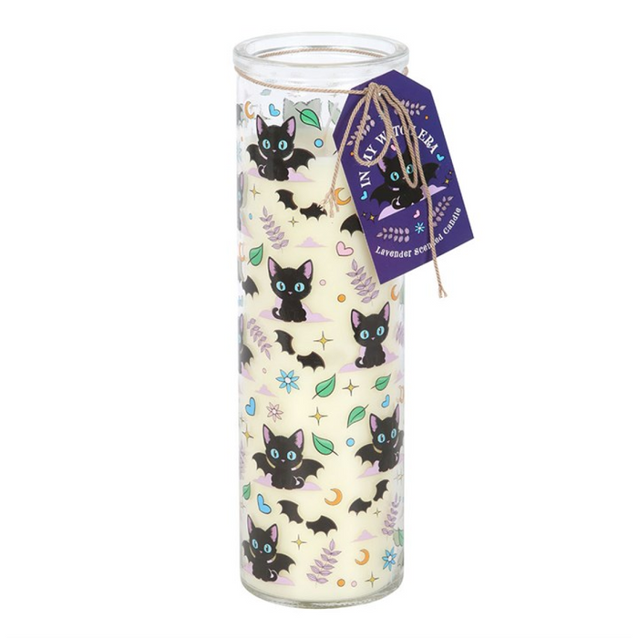 Cute and Creepy Cat Print Lavender Tube Candle 🇬🇧