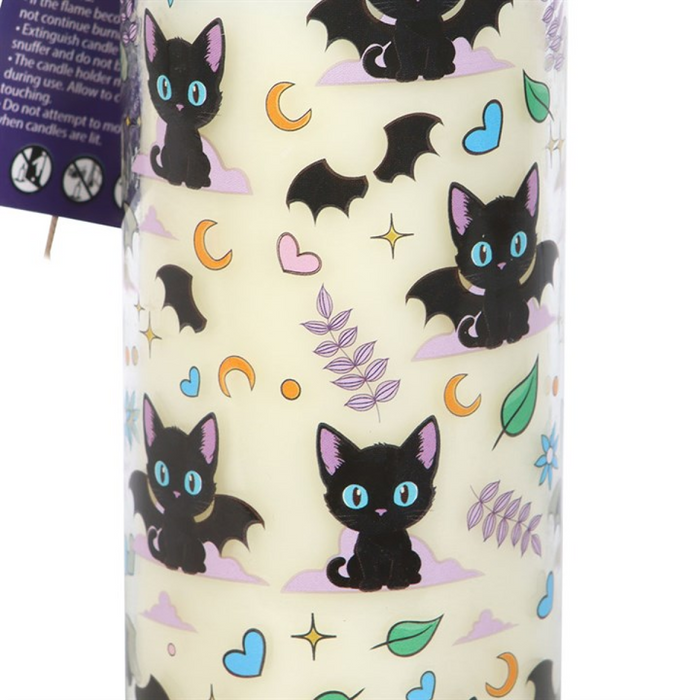 Cute and Creepy Cat Print Lavender Tube Candle 🇬🇧