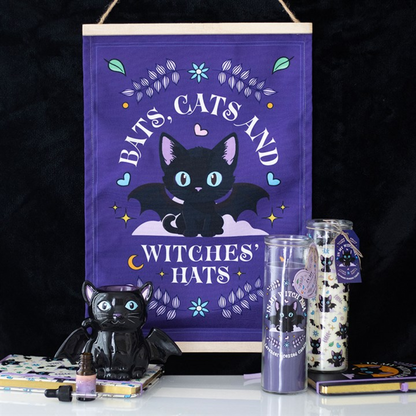 Cute and Creepy Cat Print Lavender Tube Candle 🇬🇧