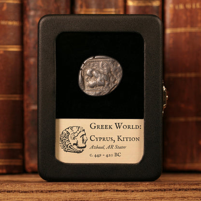 Cyprus, City of Kition, Azbaal, AR Stater, Heracles & Lion - c. 449 to 420 BCE - Greek World