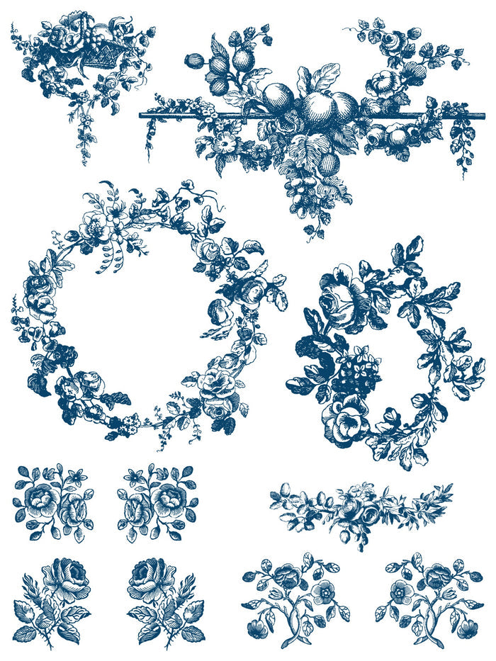 Delft Traditions Azure Paint Inlay by IOD, Iron Orchid Designs 1