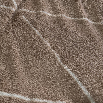 Diamond Check Teddy Fleece Duvet Cover Set - Natural 🇬🇧