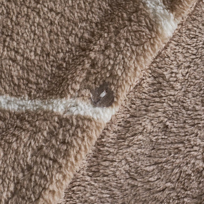 Diamond Check Teddy Fleece Duvet Cover Set - Natural 🇬🇧