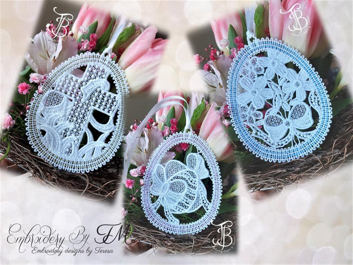 Easter eggs/4x4 hoop/ three eggs