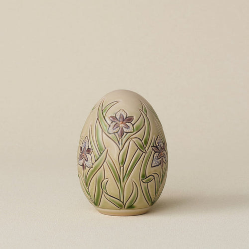 Handcrafted ceramic egg by Rookwood Pottery