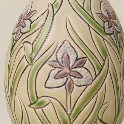Close-up details of the ceramic handcrafted egg.