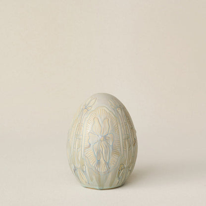 Hand-thrown and hand-glazed ceramic egg by Rookwood Pottery