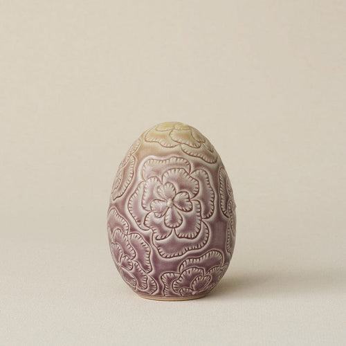 Handcrafted ceramic egg by Rookwood Pottery