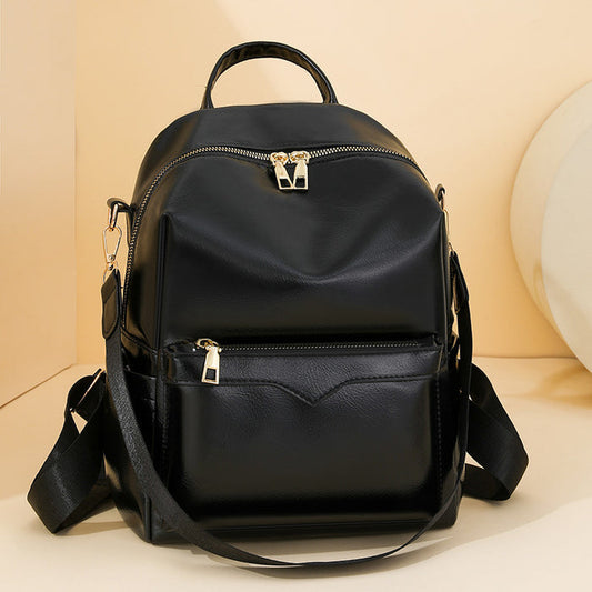 Elegant Solid-Color Womens Backpack For Commuting With Large Capacity 🇨🇳