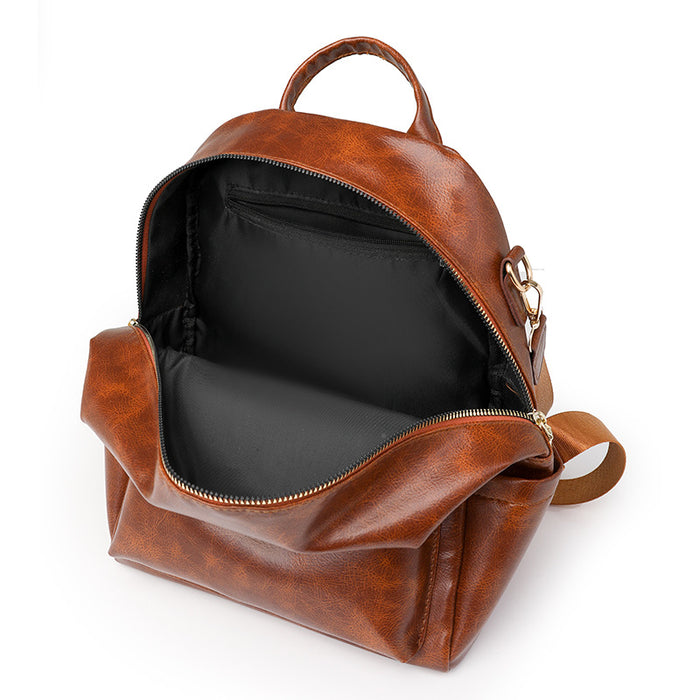 Elegant Solid-Color Womens Backpack For Commuting With Large Capacity 🇨🇳