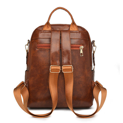 Elegant Solid-Color Womens Backpack For Commuting With Large Capacity 🇨🇳