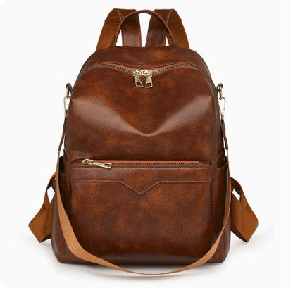 Elegant Solid-Color Womens Backpack For Commuting With Large Capacity 🇨🇳