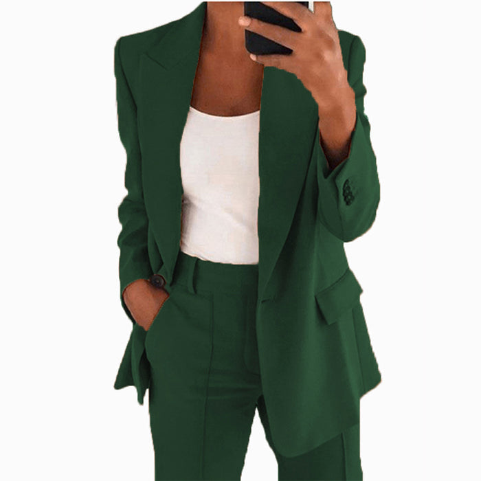 Élise™ Lapel Blazer & Slim Trousers Set