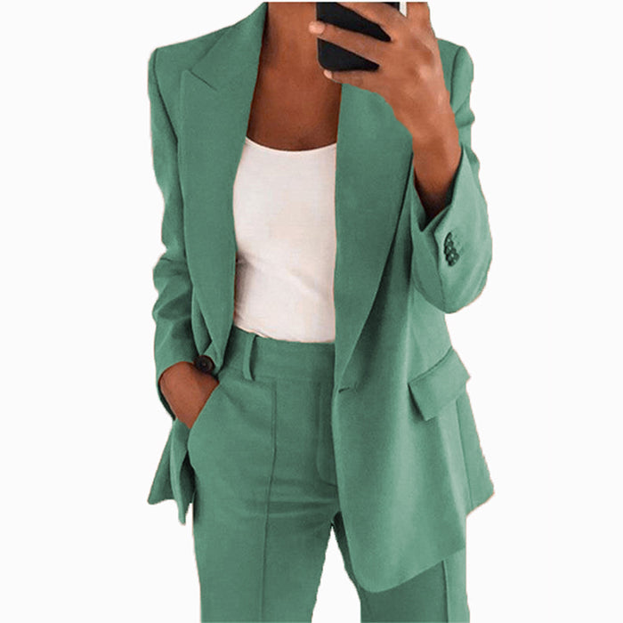 Élise™ Lapel Blazer & Slim Trousers Set