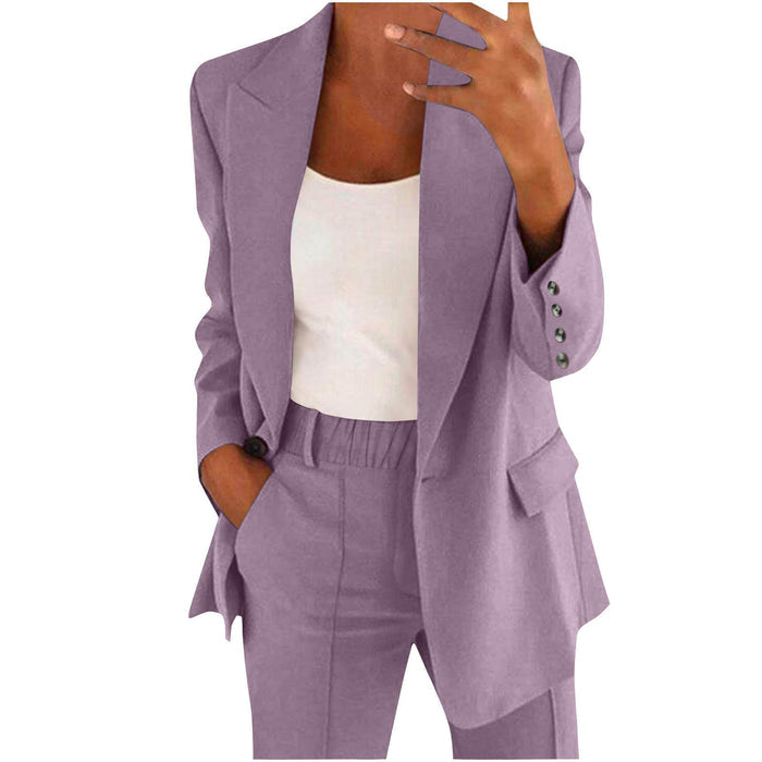 Élise™ Lapel Blazer & Slim Trousers Set