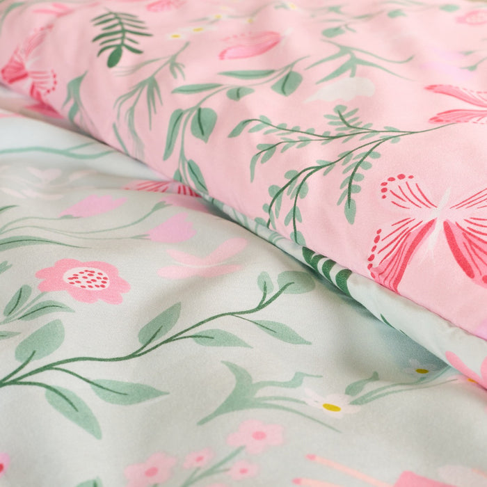 Enchanted Unicorn Print Duvet Cover Set - Sage/Pink 🇬🇧