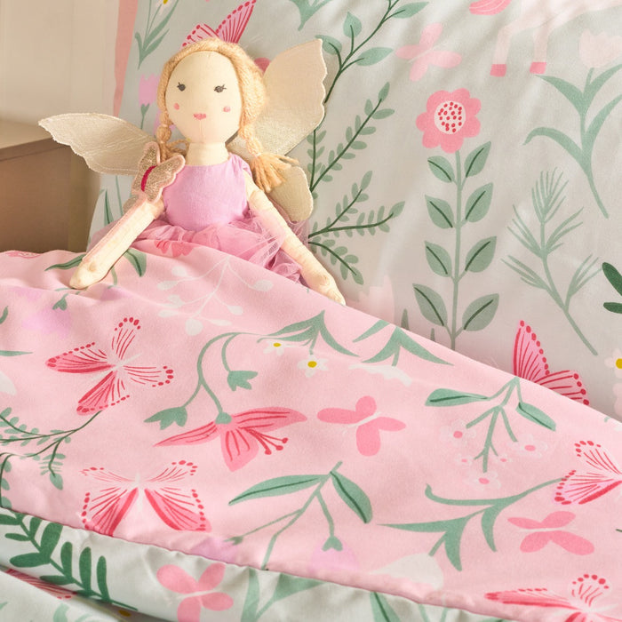 Enchanted Unicorn Print Duvet Cover Set - Sage/Pink 🇬🇧