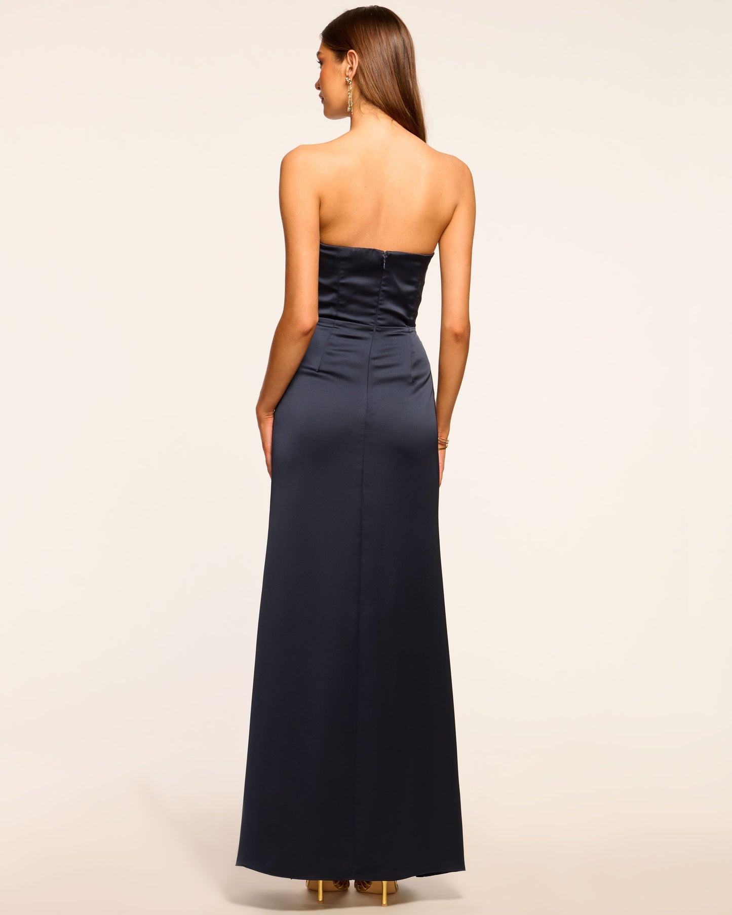 Galilee Strapless Ruffle Gown | NAVY