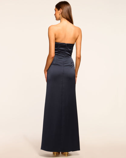 Galilee Strapless Ruffle Gown | NAVY