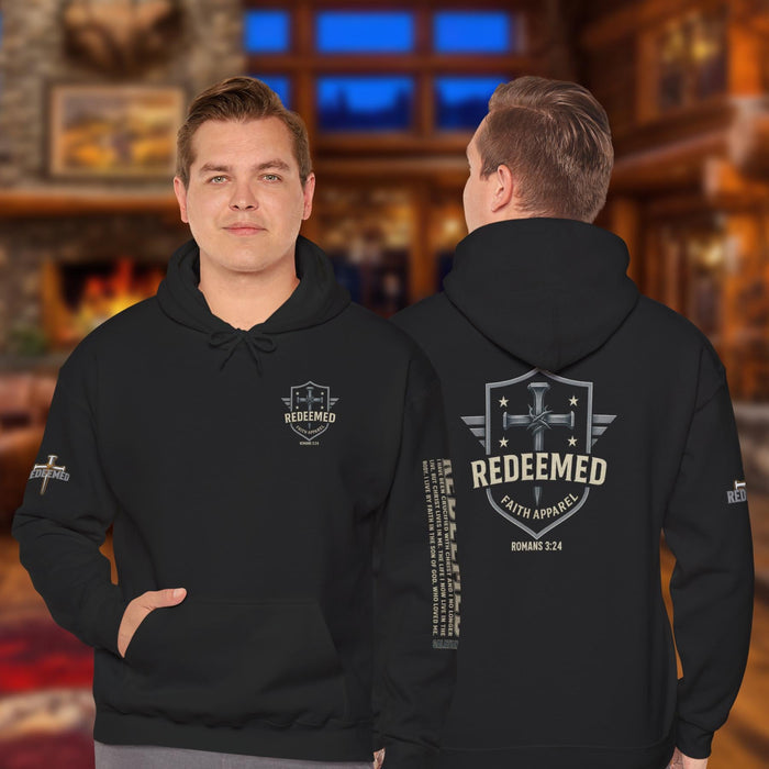 Faith-Inspired Heavy Blend Hoodie - Redeemed Design, Inspirational Apparel, Perfect for Comfort, Gifts for Believers, Casual Wear