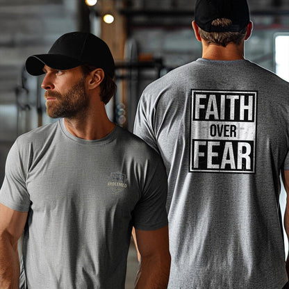 Faith Over Fear Motivational T-Shirt, Gym Tee, Fitness Apparel, Inspirational Clothing, Gift for Workout Enthusiasts