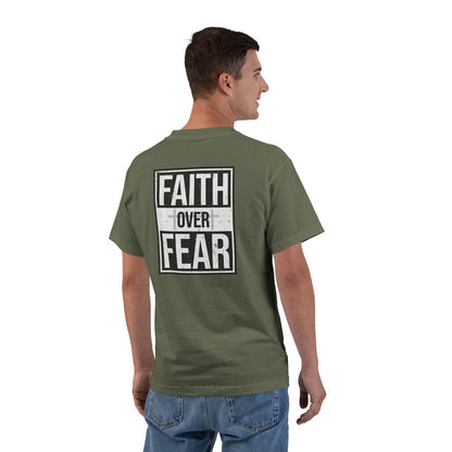 Faith Over Fear Motivational T-Shirt, Gym Tee, Fitness Apparel, Inspirational Clothing, Gift for Workout Enthusiasts